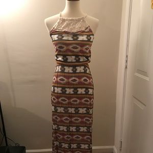 🍌NWT Lucky Brand Maxi Multi Color Knit Neck XS🍌